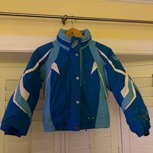 Spyder Size 7 Blue and White Kids Ski-Snowboard-Snow Jacket